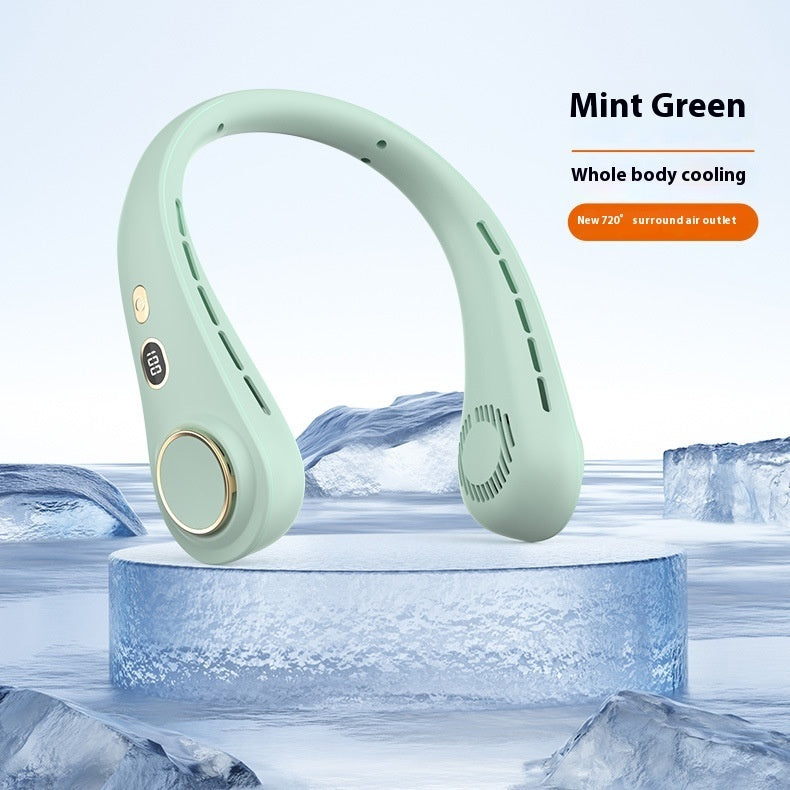 Outdoor Portable Leaf-free Digital Display Halter Little Fan - BlendSwift