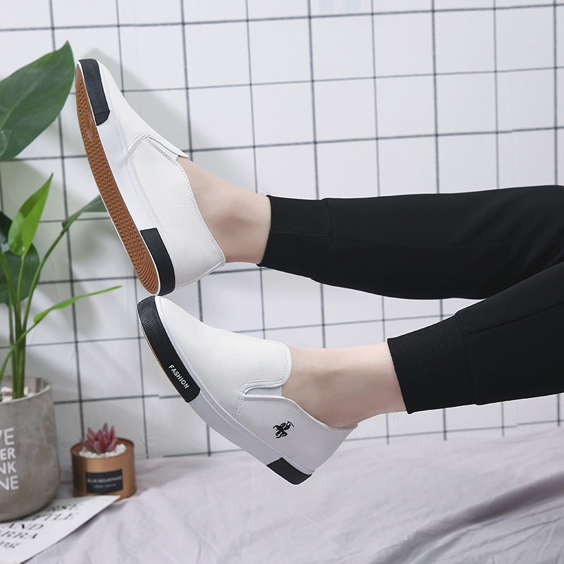 2022 Summer Cross-border Men's Shoes A Pedal Small White Shoes Men's Business Work Shoes 45 Yards Leather Shoes Lazy Shoes Skateboard Shoes