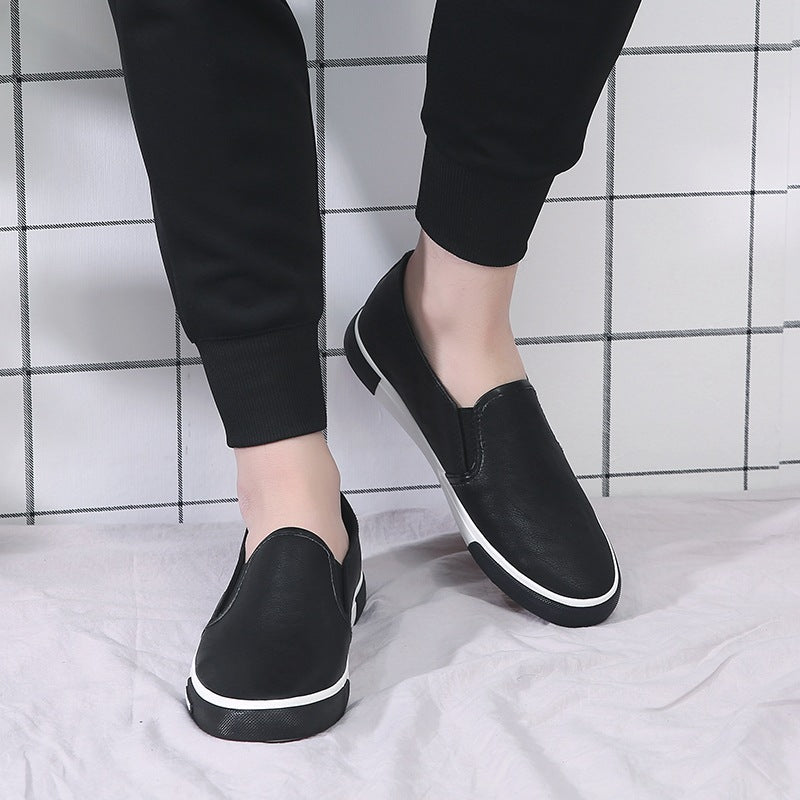 2022 Summer Cross-border Men's Shoes A Pedal Small White Shoes Men's Business Work Shoes 45 Yards Leather Shoes Lazy Shoes Skateboard Shoes