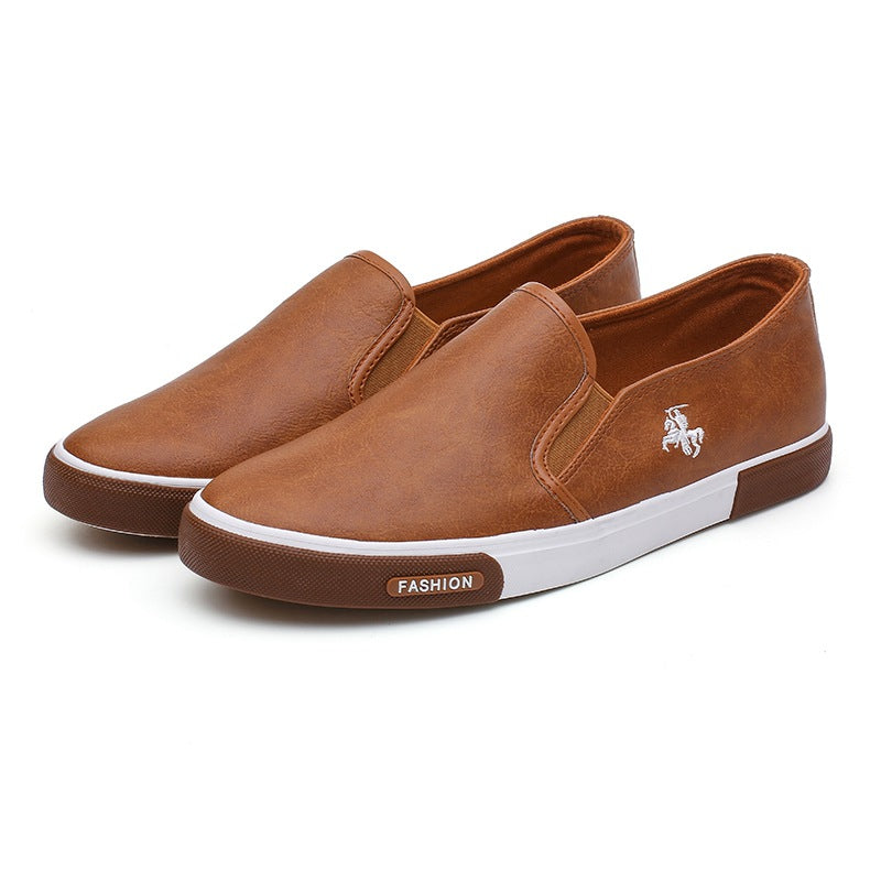 2022 Summer Cross-border Men's Shoes A Pedal Small White Shoes Men's Business Work Shoes 45 Yards Leather Shoes Lazy Shoes Skateboard Shoes