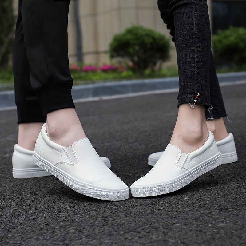 2022 Summer Cross-border Men's Shoes A Pedal Small White Shoes Men's Business Work Shoes 45 Yards Leather Shoes Lazy Shoes Skateboard Shoes