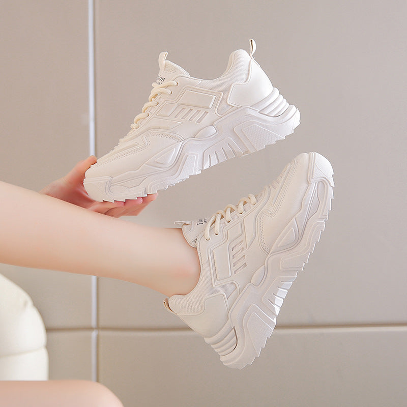 2022 Autumn Dad Shoes Women's Mesh Single Shoes Flat All-match Small White Shoes Low-top Sports Shoes Casual Shoes Single Shoes