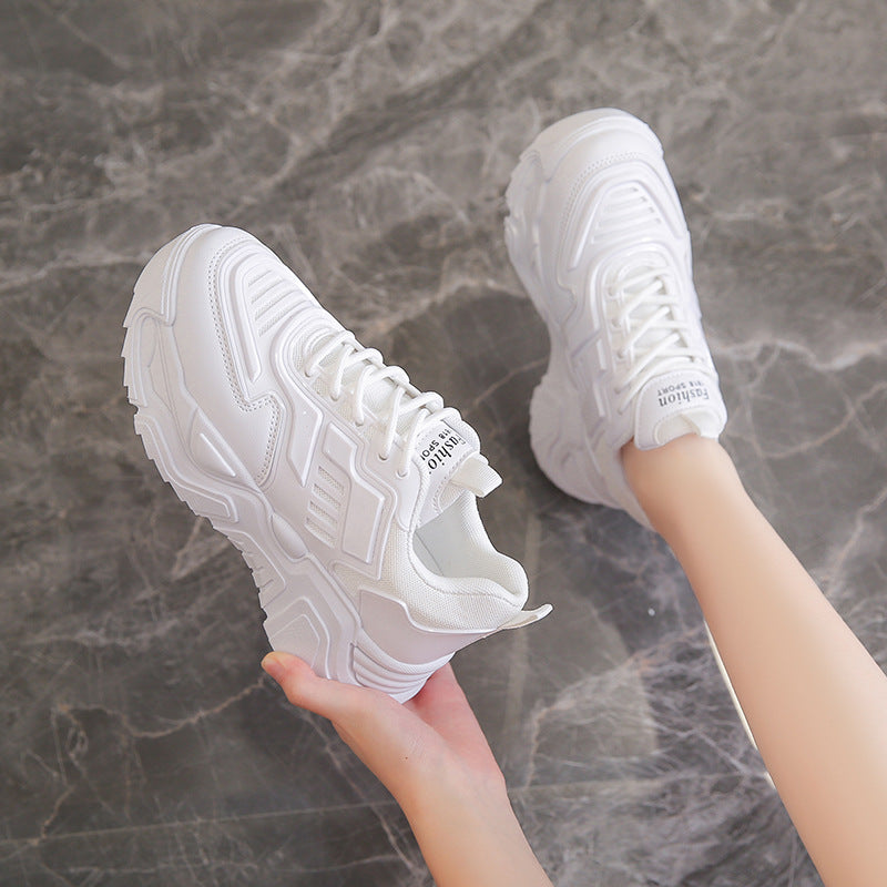 2022 Autumn Dad Shoes Women's Mesh Single Shoes Flat All-match Small White Shoes Low-top Sports Shoes Casual Shoes Single Shoes