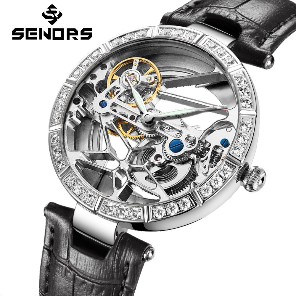 Sinas Cross-border E-commerce Exclusively For Ladies Fashion Hollow Automatic Mechanical Ladies Watch SN337