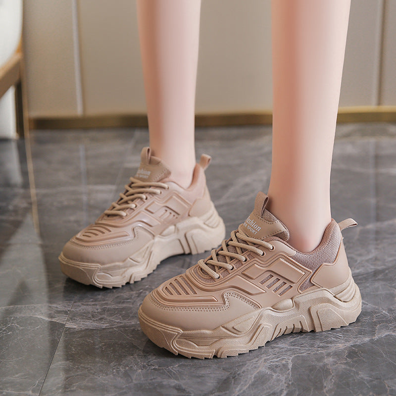 2022 Autumn Dad Shoes Women's Mesh Single Shoes Flat All-match Small White Shoes Low-top Sports Shoes Casual Shoes Single Shoes