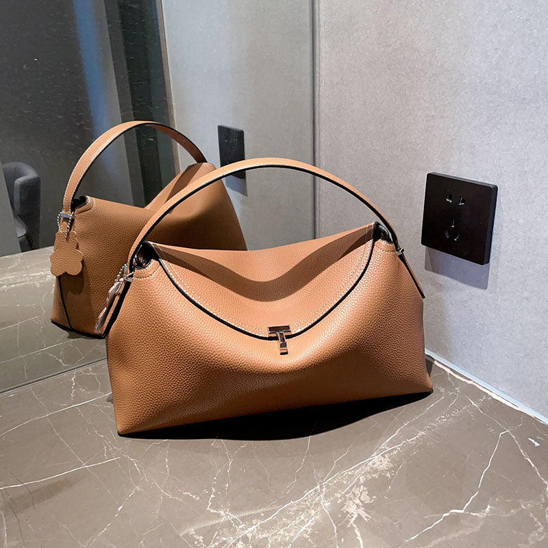 Toteme High-quality Crossbody Handbag All-match Fashion Light Luxury Cowhide Shoulder Bag Commuter Women's Bag