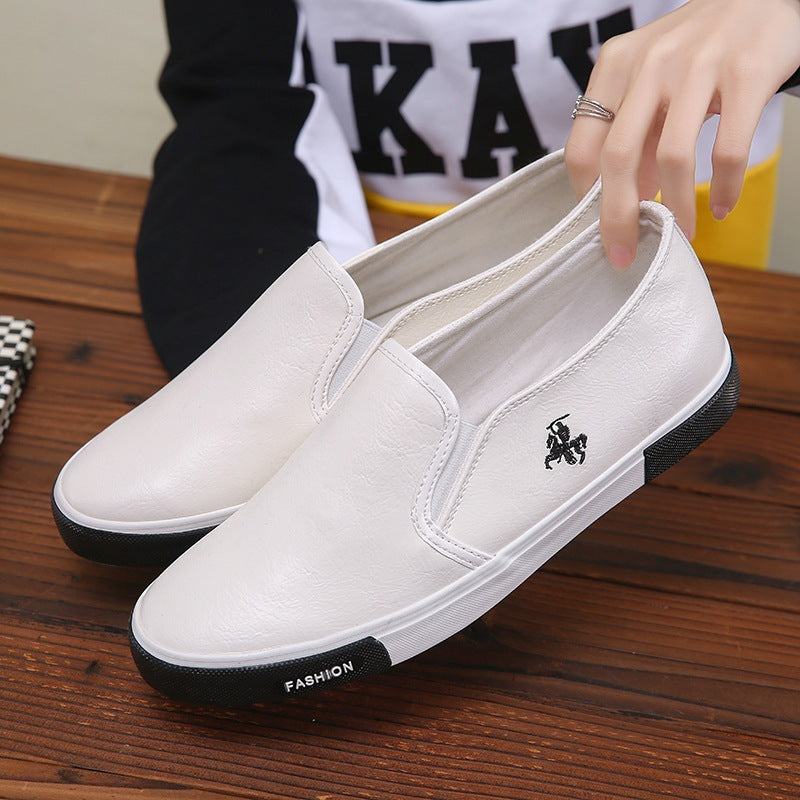 2022 Summer Cross-border Men's Shoes A Pedal Small White Shoes Men's Business Work Shoes 45 Yards Leather Shoes Lazy Shoes Skateboard Shoes