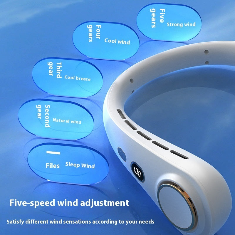 Outdoor Portable Leaf-free Digital Display Halter Little Fan - BlendSwift