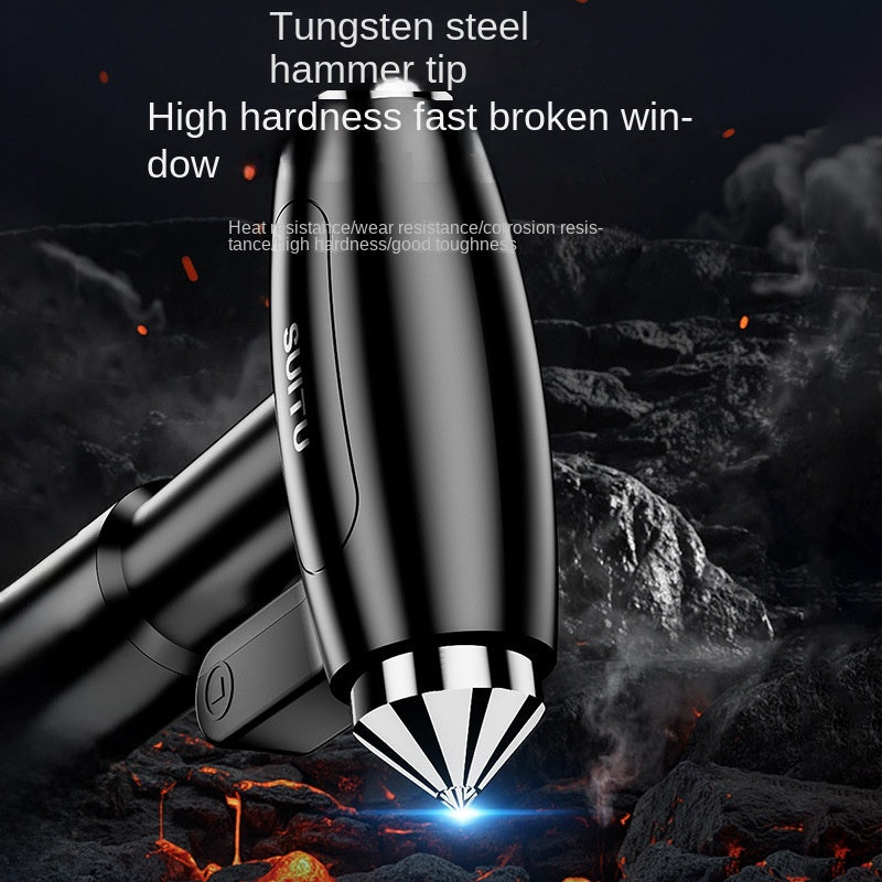 Car Safety Hammer Multifunctional Four-in-one Escape Hammer Car Interior Car Window Glass Broken Window Artifact With Cutter To Save