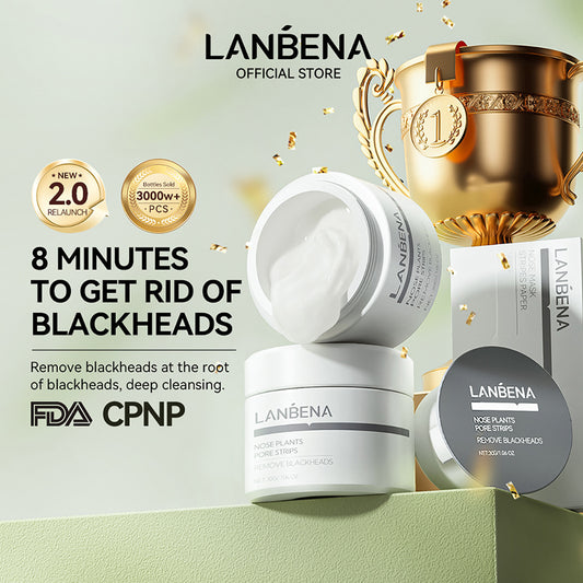 LANBENA Suction Blackhead Nasal Membrane With 60 Sheets Of Paper Tear Blackhead Nasal Membrane Liquid White Box 30g(2.0 Version)