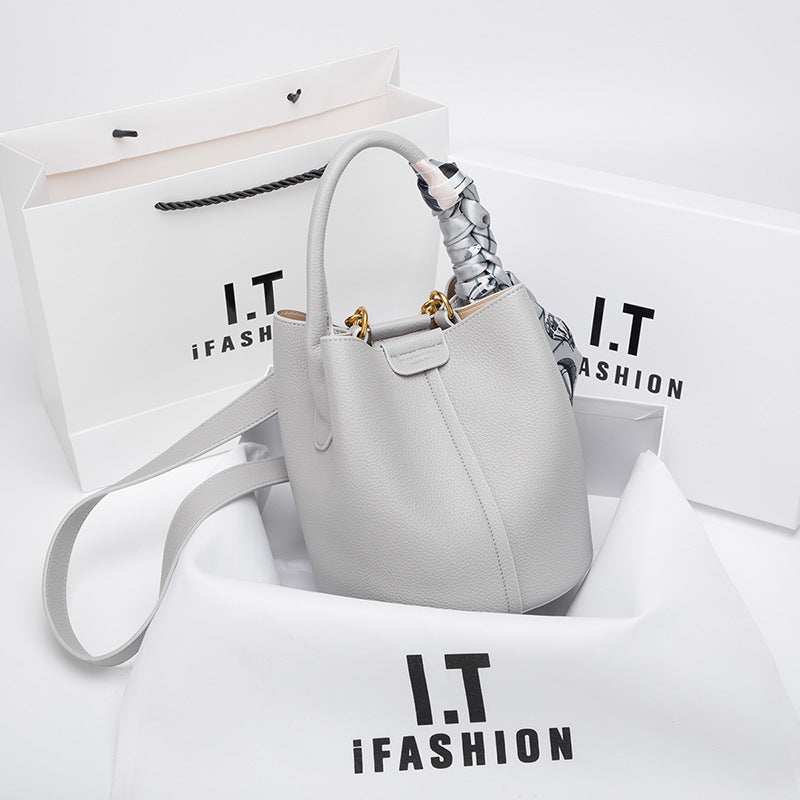 Genuine Leather Large Capacity Vegetable Basket Bucket Bag Women&#039;s New Women&#039;s Bag High-end Shoulder Crossbody Handbag For Women