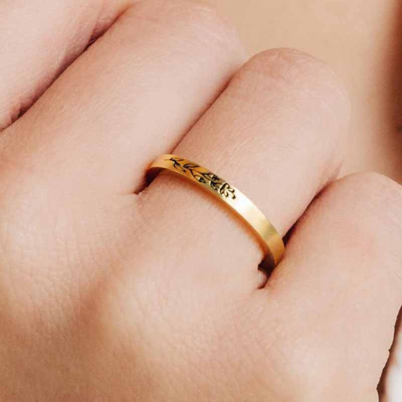 Gift Ring Wind Ring For Women Silver Flower Stainless Steel Cross-border Ins European And American Hot Selling Flower S925 December Birthday