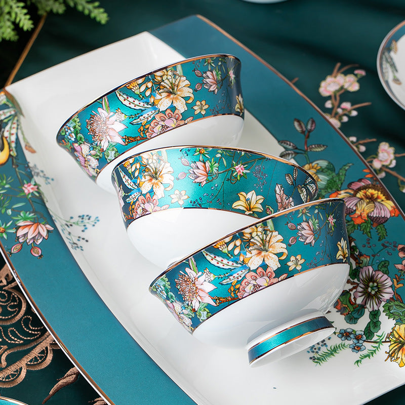 Jingdezhen Ceramics Tableware Sets And Dish Combinations Household Chinese Bone China Bowls And Plate Housewarming Gifts