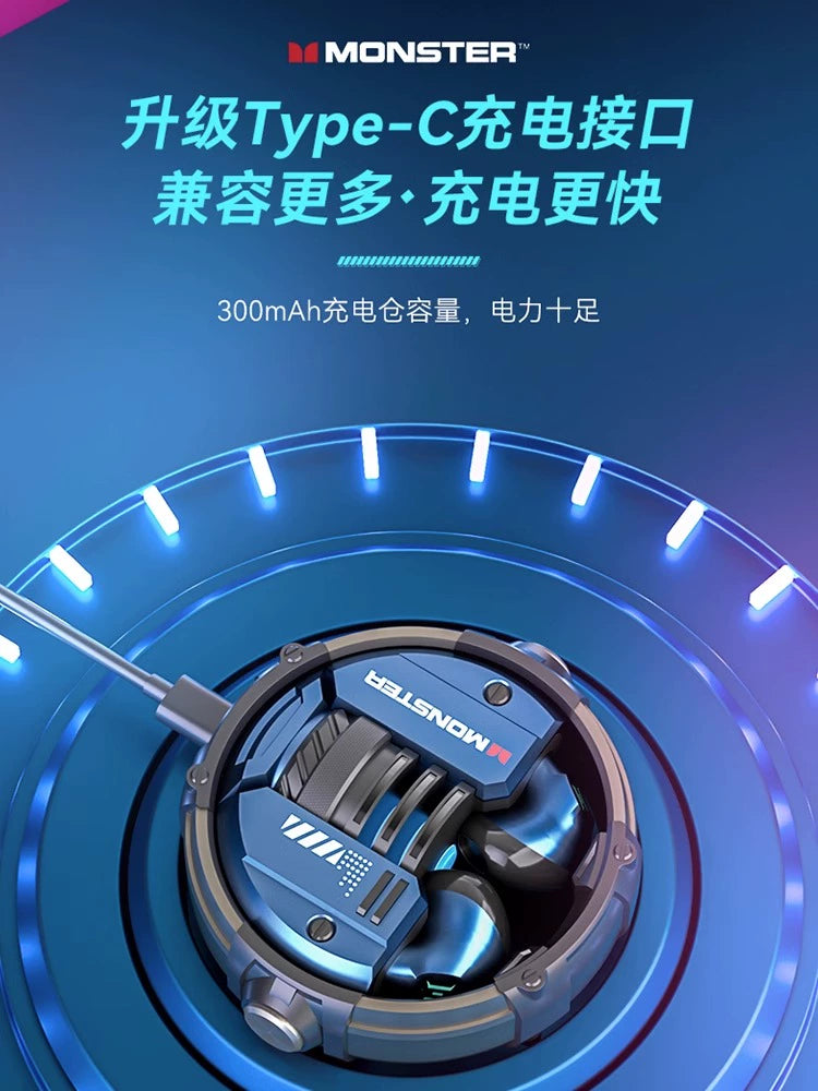 Monster Official Flagship Store Noise Reduction Bluetooth Headset In-ear Wireless Gaming Sports Headset Xkt10