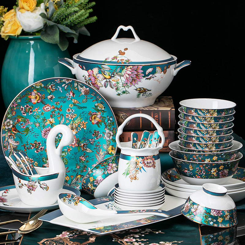 Jingdezhen Ceramics Tableware Sets And Dish Combinations Household Chinese Bone China Bowls And Plate Housewarming Gifts