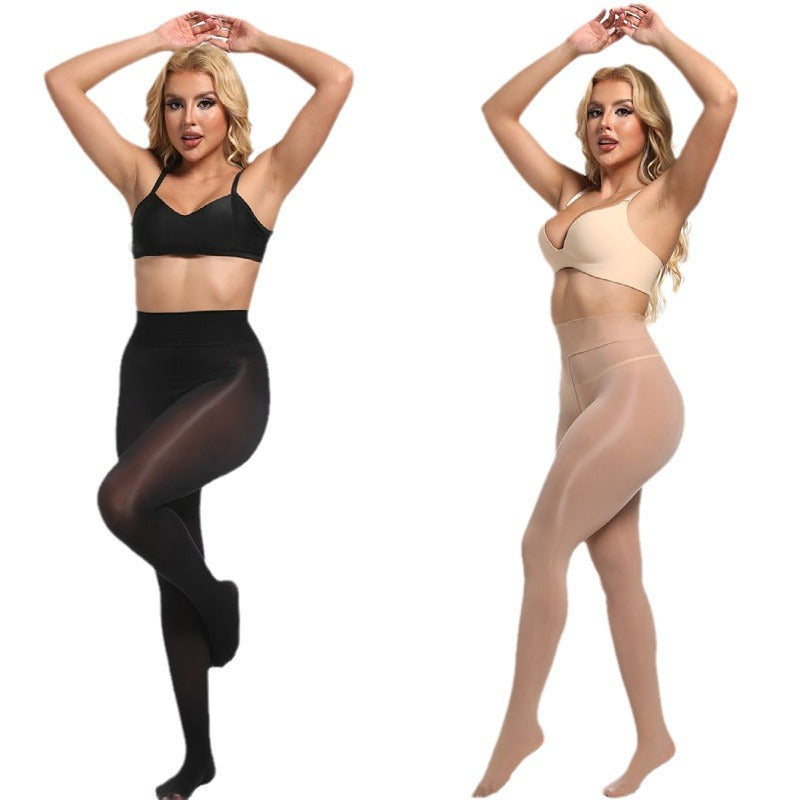 8D Ultra-thin Plus Size Aurora Horse Oil Socks Light Leg Artifact Silk Stockings High Elastic Oil Bright Smooth Sexy Anti-hook Silk Pantyhose