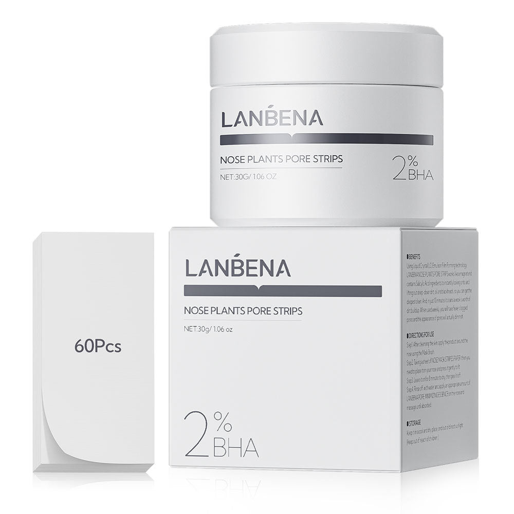 LANBENA Suction Blackhead Nasal Membrane With 60 Sheets Of Paper Tear Blackhead Nasal Membrane Liquid White Box 30g(2.0 Version)