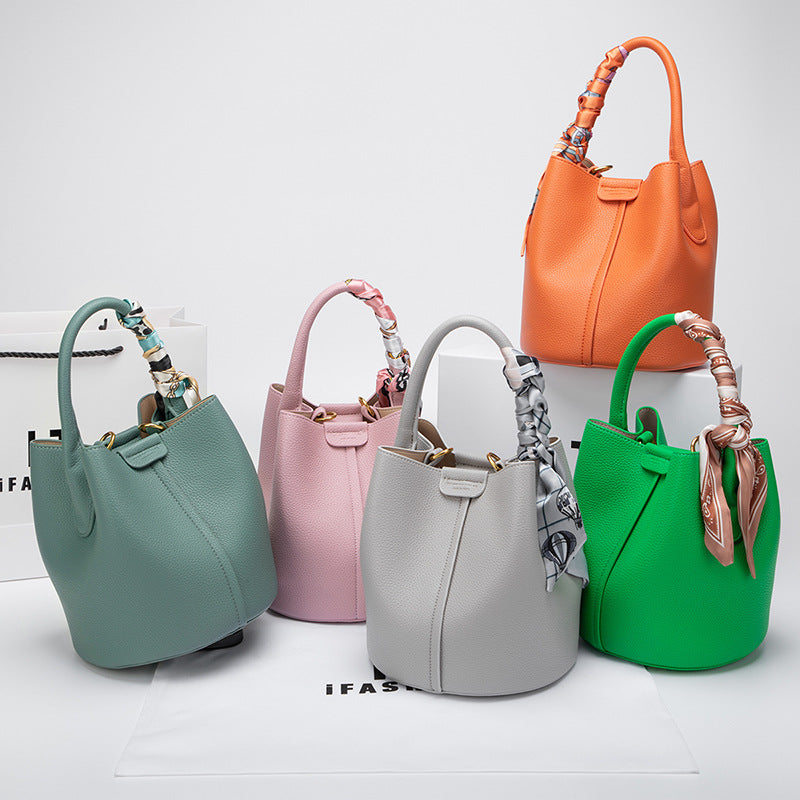 Genuine Leather Large Capacity Vegetable Basket Bucket Bag Women&#039;s New Women&#039;s Bag High-end Shoulder Crossbody Handbag For Women