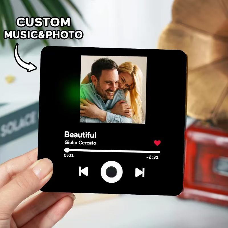 Independent Station Personalized Album Refrigerator Sticker To Picture Photo Music Playable Decorative Photo Frame Couple Gift